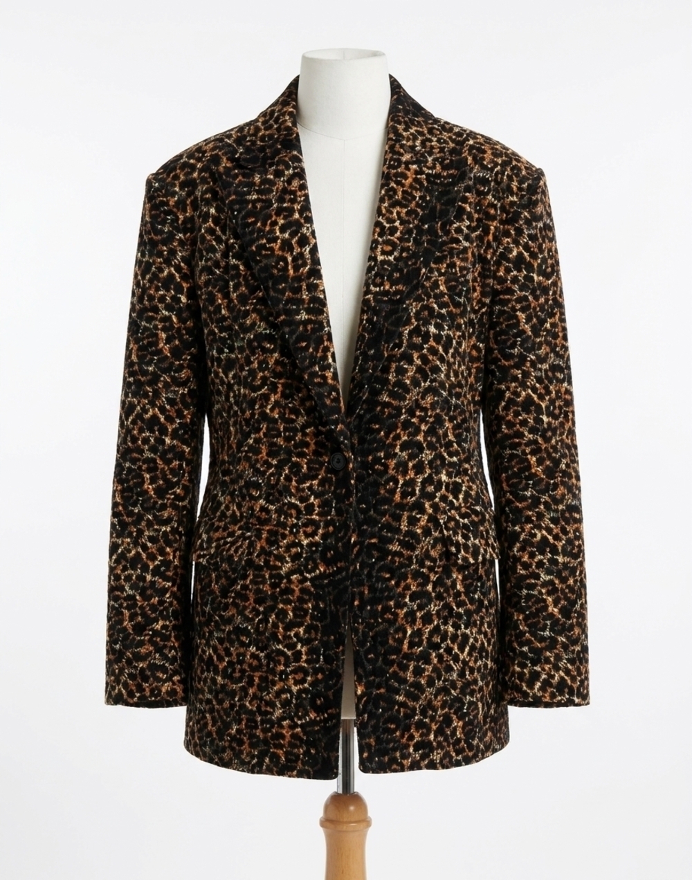 NEW RACHEL COMEY abel leopard print corduroy blazer in black